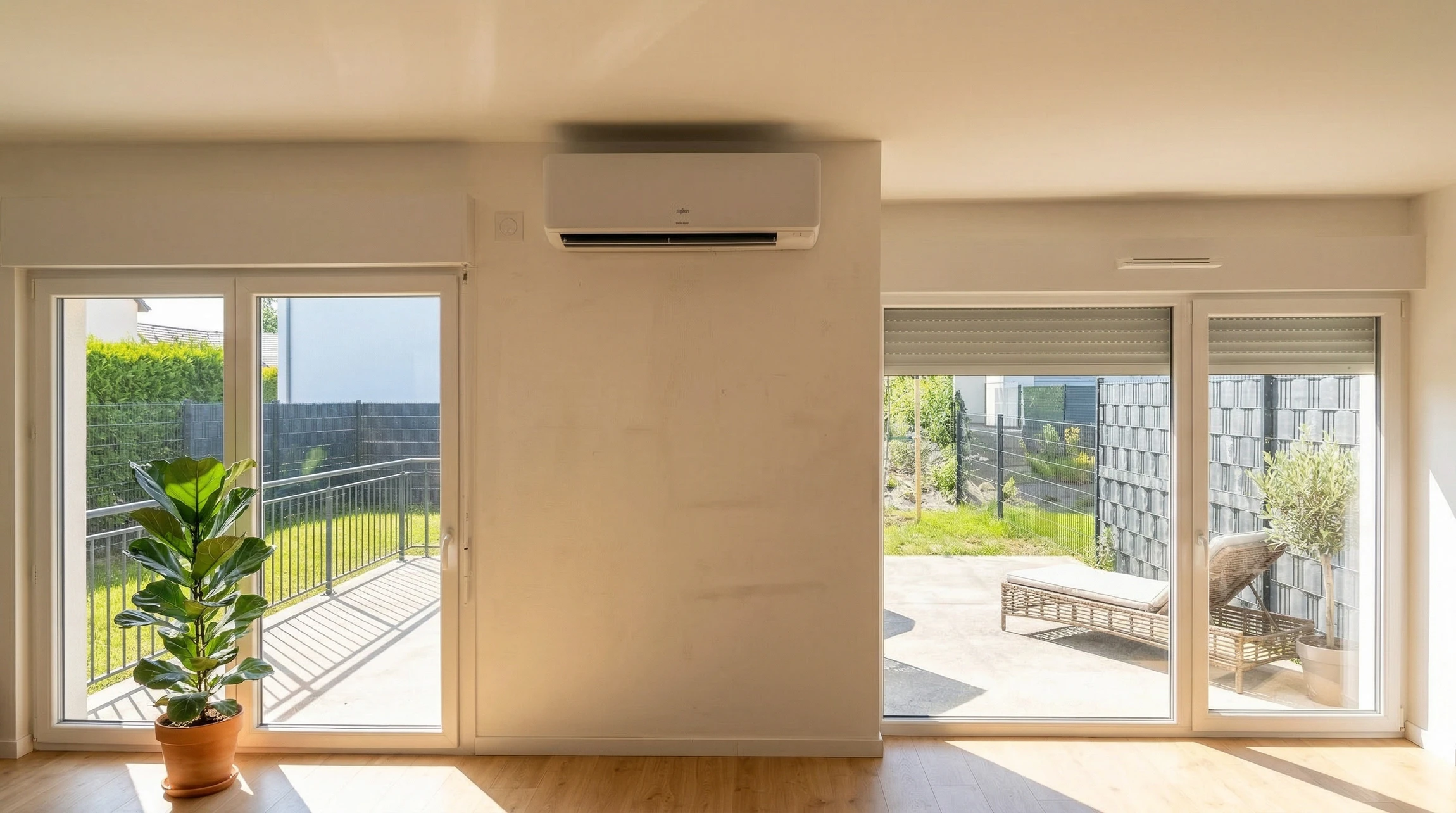 Technicien en climatisation travaillant à l'extérieur sur une pompe à chaleur ou climatiseur résidentiel